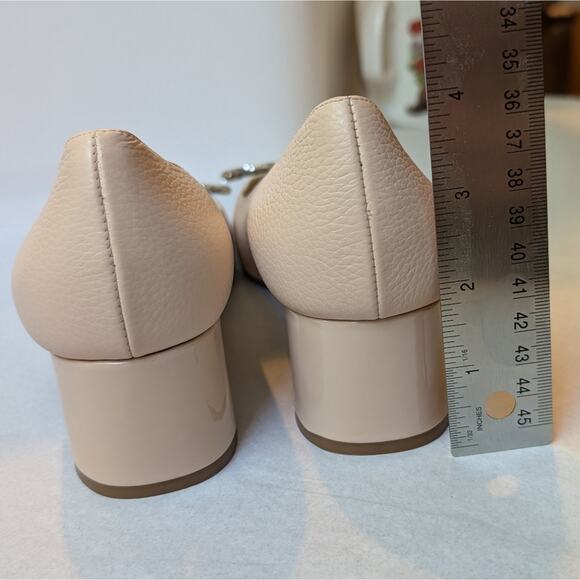 NWOT Bells & Becks The Sofia Square Toe Pump Blush Glitter Heels Sz 36 US 6 - Picture 8 of 8